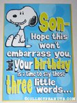Snoopy 'Son' Birthday Greeting Card