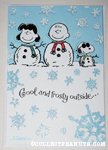 Peanuts gang snow people Christmas Card