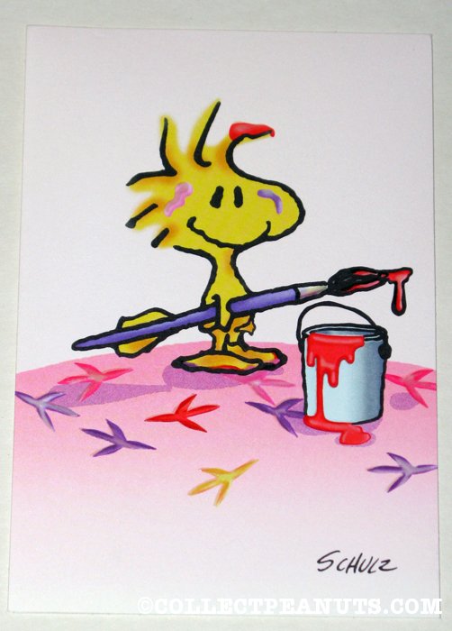Woodstock with paint brush and paint can Greeting Card