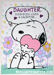Snoopy hugging heart 'Daughter' Valentine's Day Greeting Card