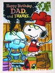 Snoopy grilling 'Father' Birthday Greeting Card