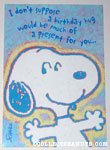 Snoopy Birthday Hug Greeting Card