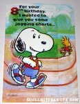 Snoopy & Woodstock Jogging Birthday Greeting Card