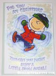 Charlie Brown Snow Angel Christmas Card