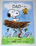 Snoopy & Woodstock in nest 'Dad' Greeting Card