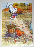Snoopy with roast turkey Thanksgiving Greeting Card