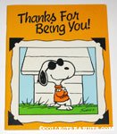 Joe Cool leaning on doghouse 'Thanks for being you' Greeting Card Book