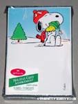 Snoopy and Woodstock hugging Christmas Cards
