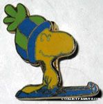 Woodstock in Stocking Cap on Skis