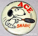 Snoopy playing Tennis 'Ace' Button