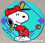 Snoopy playing baseball in uniform Button