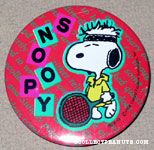 Snoopy Tennis Player Button
