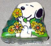 Snoopy in garden with flower Earrings