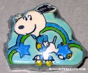 Snoopy rollerskating with star Earrings
