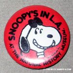 Joe Cool portrait 'Snoopy in L.A. at the Natural History Museum' Button