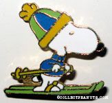 Snoopy skiing Pin