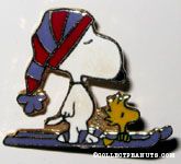 Snoopy and Woodstock on Skis Pin