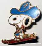 Cowboy Snoopy on Skis Pin