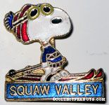 Snoopy on Skis with goggles 'Squaw Valley' Pin