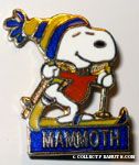 Snoopy skiing with outstretched arms 'Mammoth' Pin