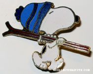 Snoopy Carrying Skis Pin