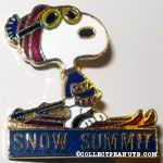 Snoopy on Skis with goggles 'Snow Summit' Pin