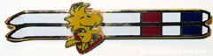 Woodstock with crossed skis Pin