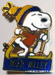 Snoopy skiing with outstretched arms 'Bear Valley' Pin