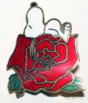 Snoopy on rose  Pin