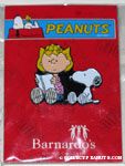 Sally reading with Snoopy Barnardo's Pin