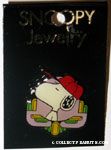 Snoopy wearing baseball cap portrait Pin