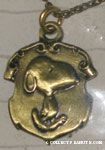 Snoopy walking on crest bronze-tone Necklace