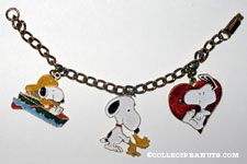 Snoopy in Boat, Snoopy & Woodstock shaking hands and Snoopy with Heart Charm Bracelet
