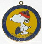 Snoopy putting on skate 'Santa Rosa Figure Skating Club 1999 Competitor' Pendant