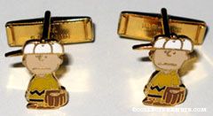 Charlie Brown baseball player Cufflinks