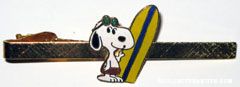 Snoopy with Surfboard Cloisonne Tie Clip