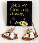 Snoopy laying in hearts Earrings