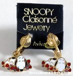 Snoopy laying in hearts Clip-on Earrings