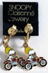 Snoopy on motorcycle Clip-on Earrings