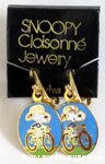 Snoopy riding bike Clip-on Earrings