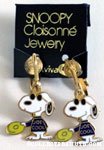 Snoopy Joe Cool with Frisbee Clip-on Earrings