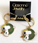 Snoopy baseball Clip-on Earrings