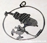 Snoopy playing Hockey Pendant