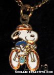 Snoopy riding bike Necklace