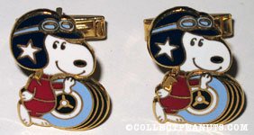 Snoopy race car driver Cufflinks
