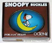 Snoopy the Flying Ace walking on Moon Belt Buckle