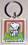 Snoopy sitting on 'MOM' Keychain