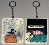 Charlie Brown and Flying Ace in bed Comic Keychain