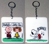 Charlie Brown, Frieda and Snoopy with supperdish Comic Keychain