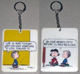 Linus & Lucy birthday cake Comic Keychain